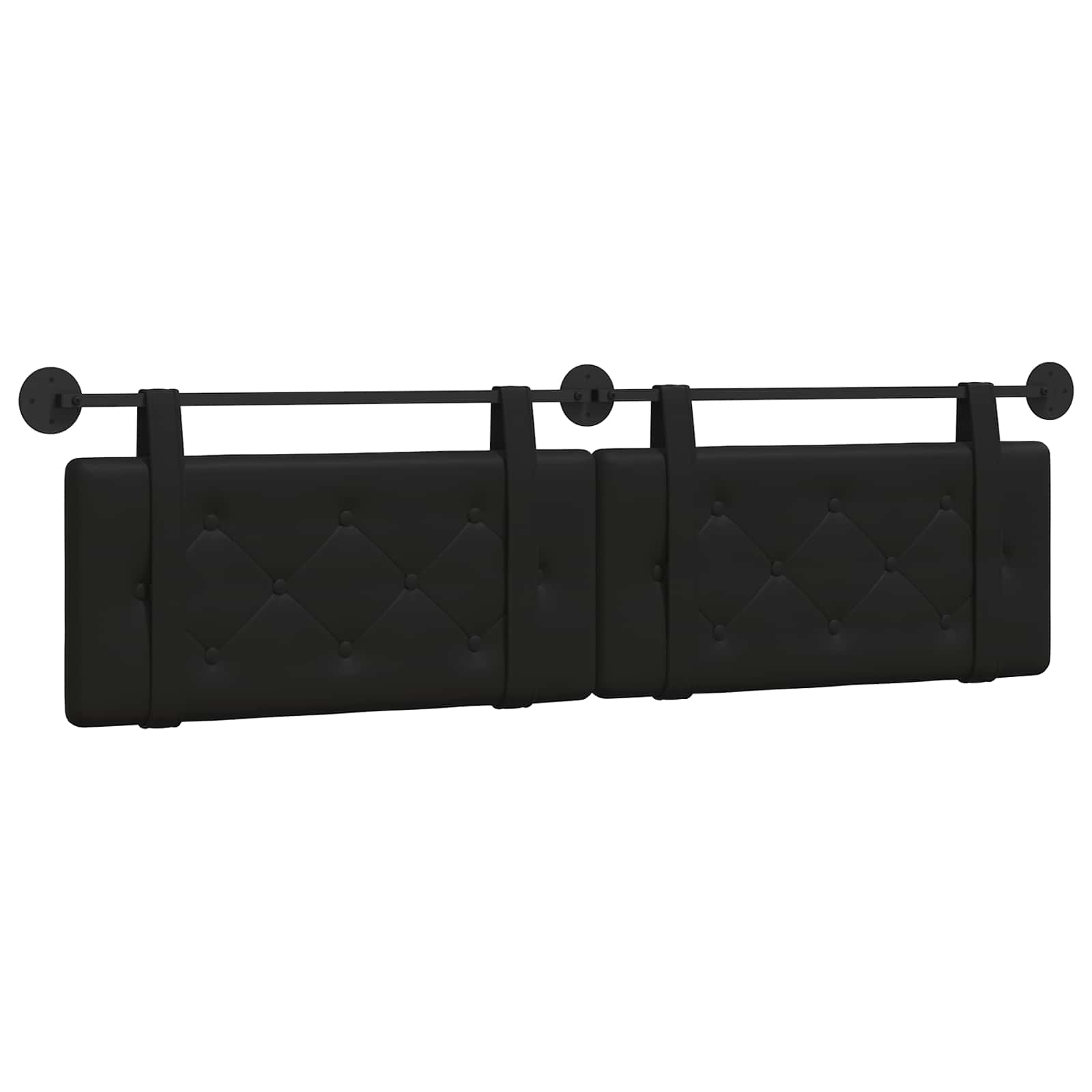 Κρεμαστό Κεφαλάρι Επιτοίχιο Μαύρο 170 x 55 x 5 εκ Τεχνητό Δέρμα - Pakobazaar