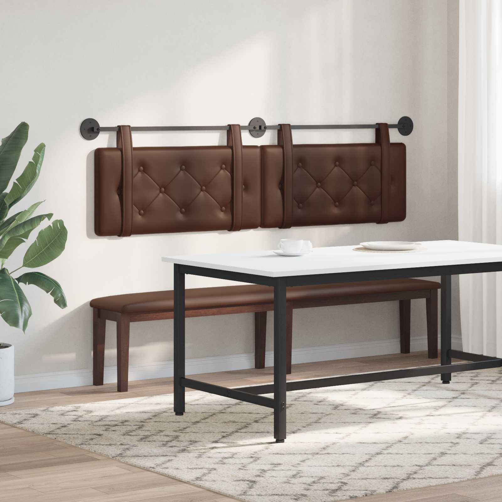Κρεμαστό Κεφαλάρι Επιτοίχιο Καφέ 190 x 55 x 5 εκ Τεχνητό Δέρμα - Pakobazaar