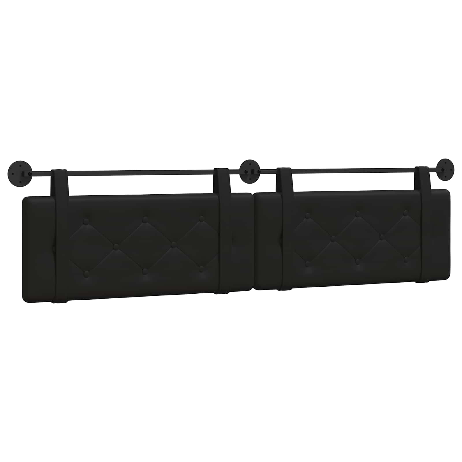 Κρεμαστό Κεφαλάρι Επιτοίχιο Μαύρο 210 x 55 x 5 εκ Τεχνητό Δέρμα - Pakobazaar