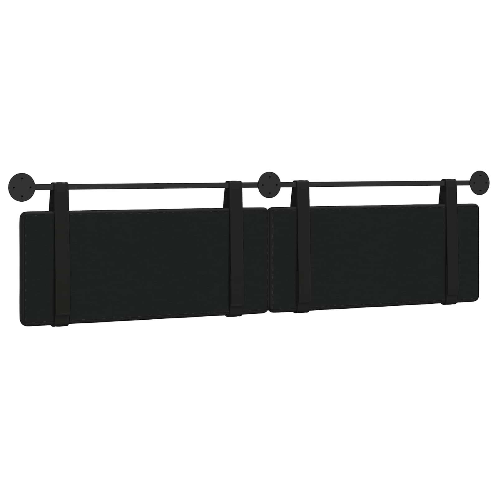 Κρεμαστό Κεφαλάρι Επιτοίχιο Μαύρο 210 x 55 x 5 εκ Τεχνητό Δέρμα - Pakobazaar