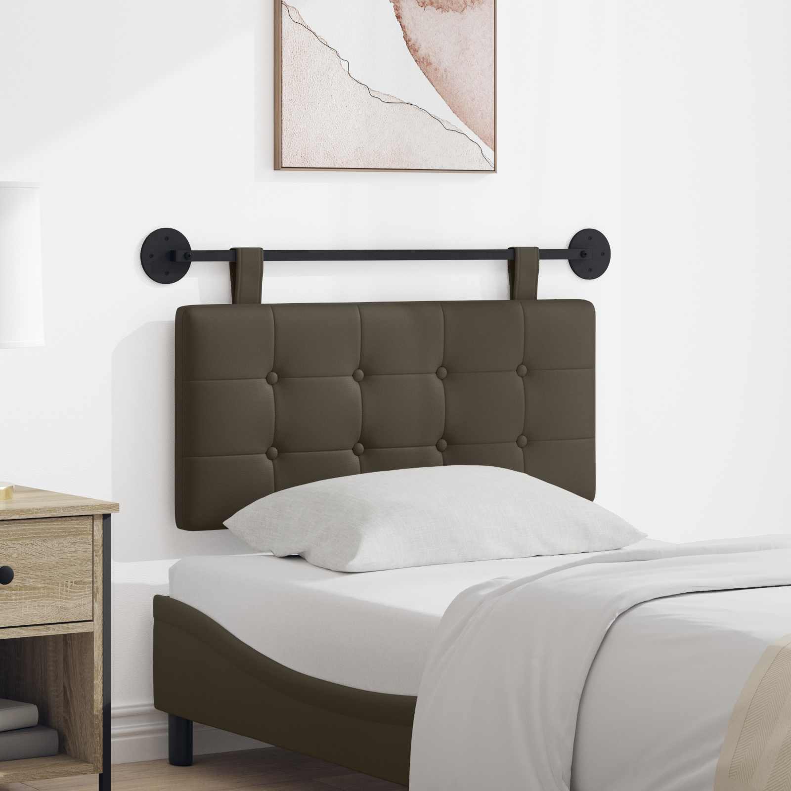 Κρεμαστό Κεφαλάρι Επιτοίχιο Γκρι 100 x 55 x 5 εκ Τεχνητό Δέρμα - Pakobazaar