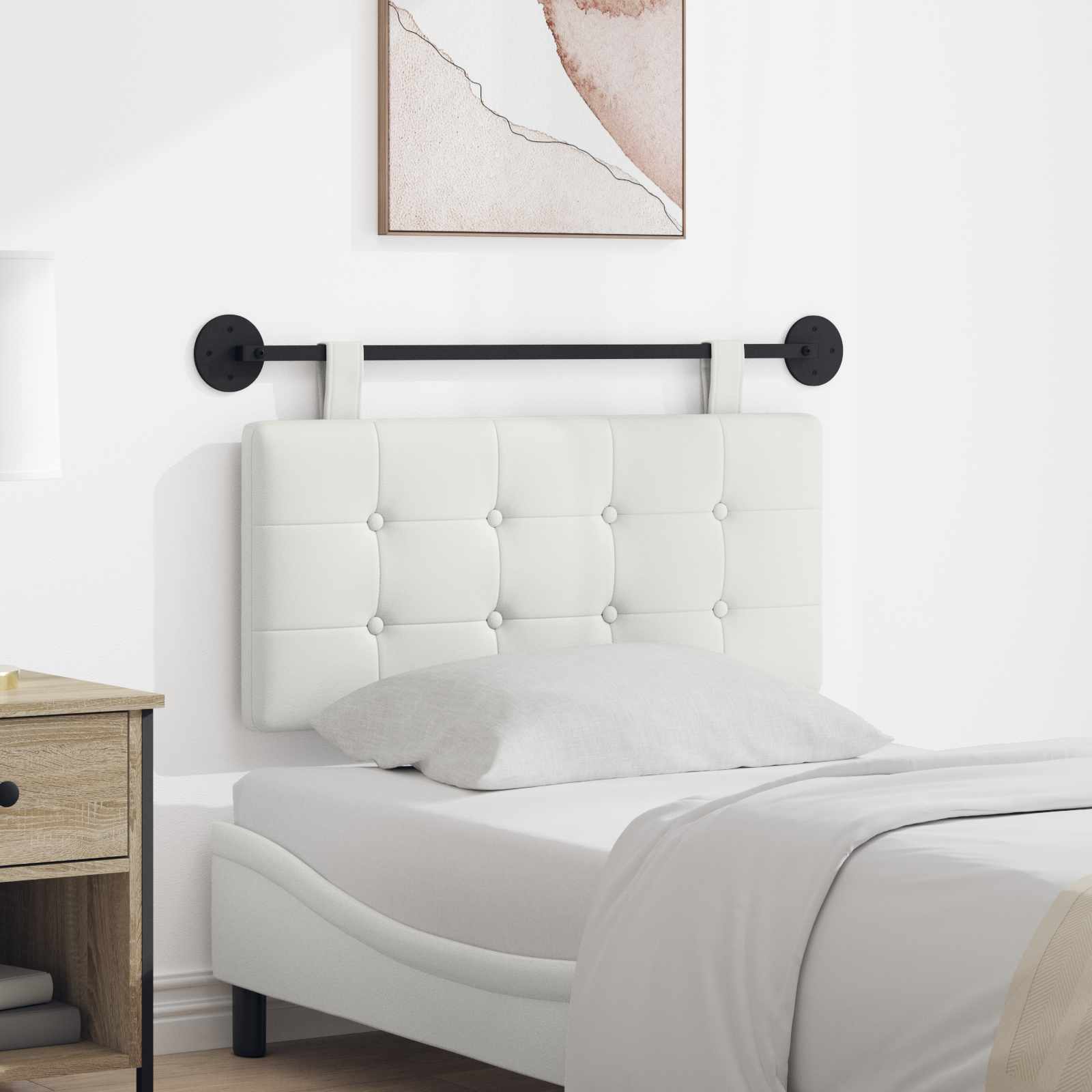 Κρεμαστό Κεφαλάρι Λευκός 100 x 55 x 5 εκ Τεχνητό Δέρμα - Pakobazaar