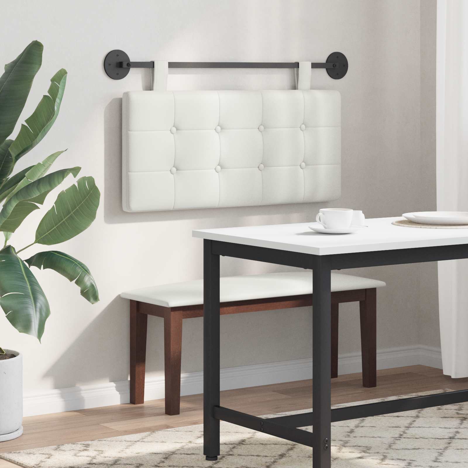 Κρεμαστό Κεφαλάρι Λευκός 100 x 55 x 5 εκ Τεχνητό Δέρμα - Pakobazaar