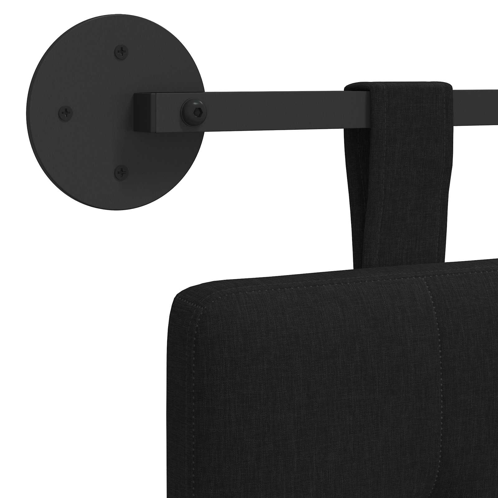 Κρεμαστό Κεφαλάρι Επιτοίχιο Μαύρο 150 x 55 x 5 εκ - Pakobazaar