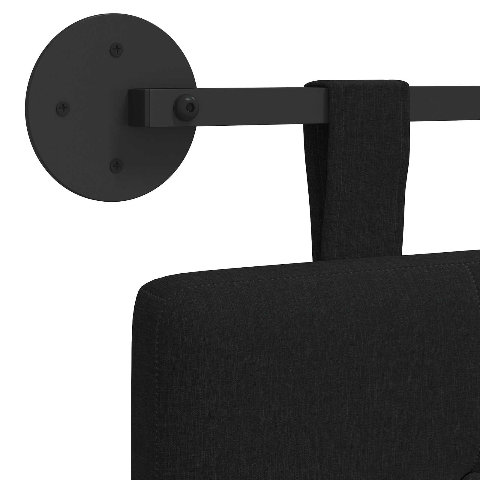 Κρεμαστό Κεφαλάρι Επιτοίχιο Μαύρο 210 x 55 x 5 εκ - Pakobazaar