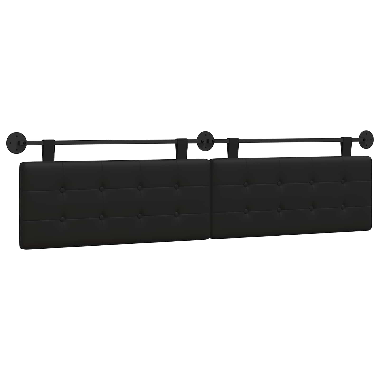 Κρεμαστό Κεφαλάρι Επιτοίχιο Μαύρο 210 x 55 x 5 εκ Τεχνητό Δέρμα - Pakobazaar