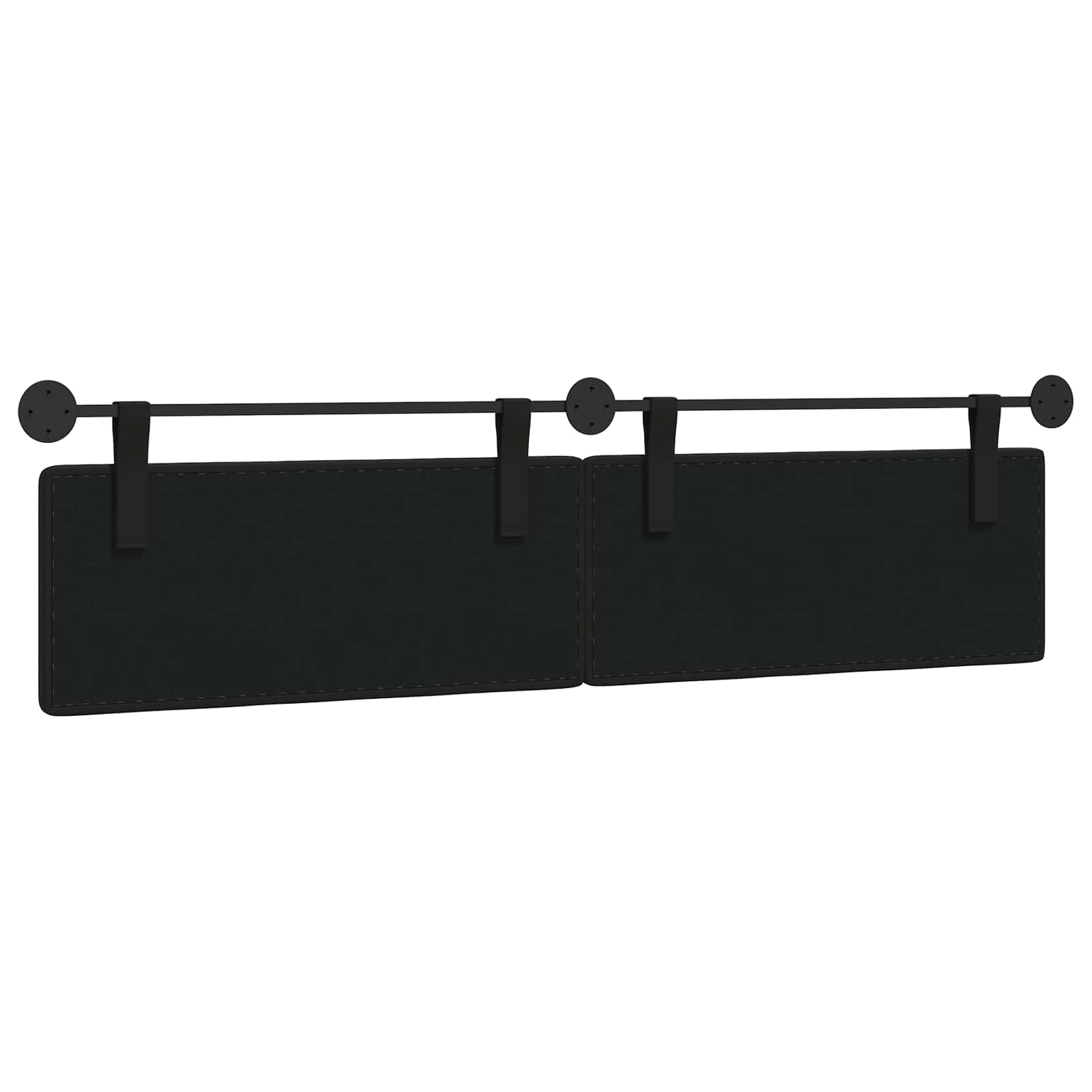 Κρεμαστό Κεφαλάρι Επιτοίχιο Μαύρο 210 x 55 x 5 εκ Τεχνητό Δέρμα - Pakobazaar