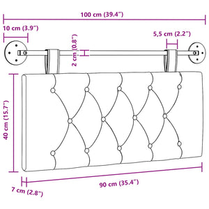 Κρεμαστό Κεφαλάρι Επιτοίχιο Μαύρο 100 x 55 x 7 εκ Βελούδο - Pakobazaar