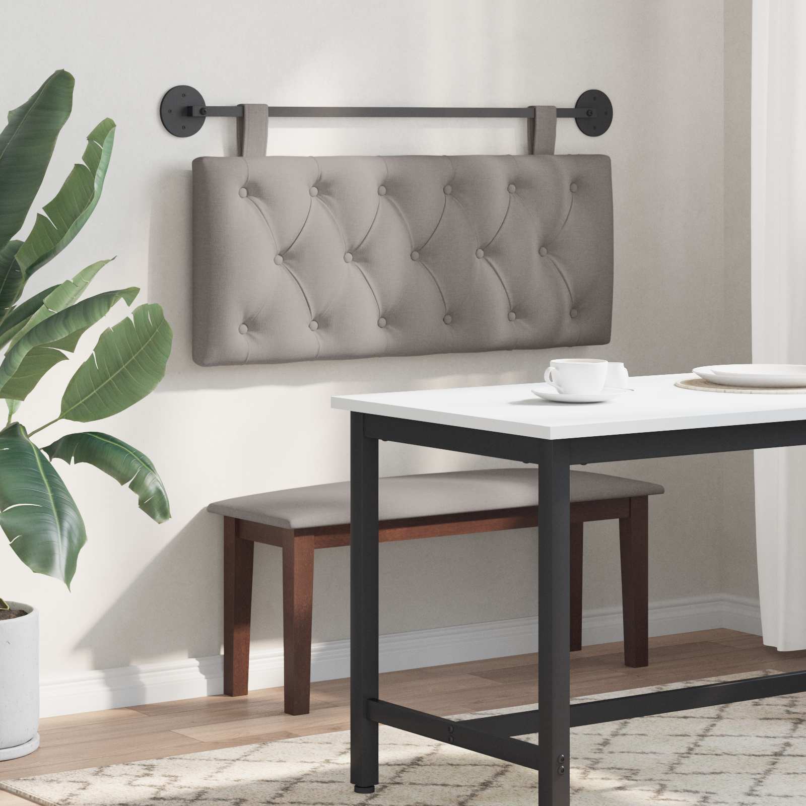 Κρεμαστό Κεφαλάρι Επιτοίχιο Taupe 110 x 55 x 7 εκ ύφασμα - Pakobazaar