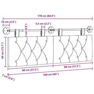 Κρεμαστό Κεφαλάρι Επιτοίχιο Taupe 170 x 55 x 7 εκ ύφασμα - Pakobazaar