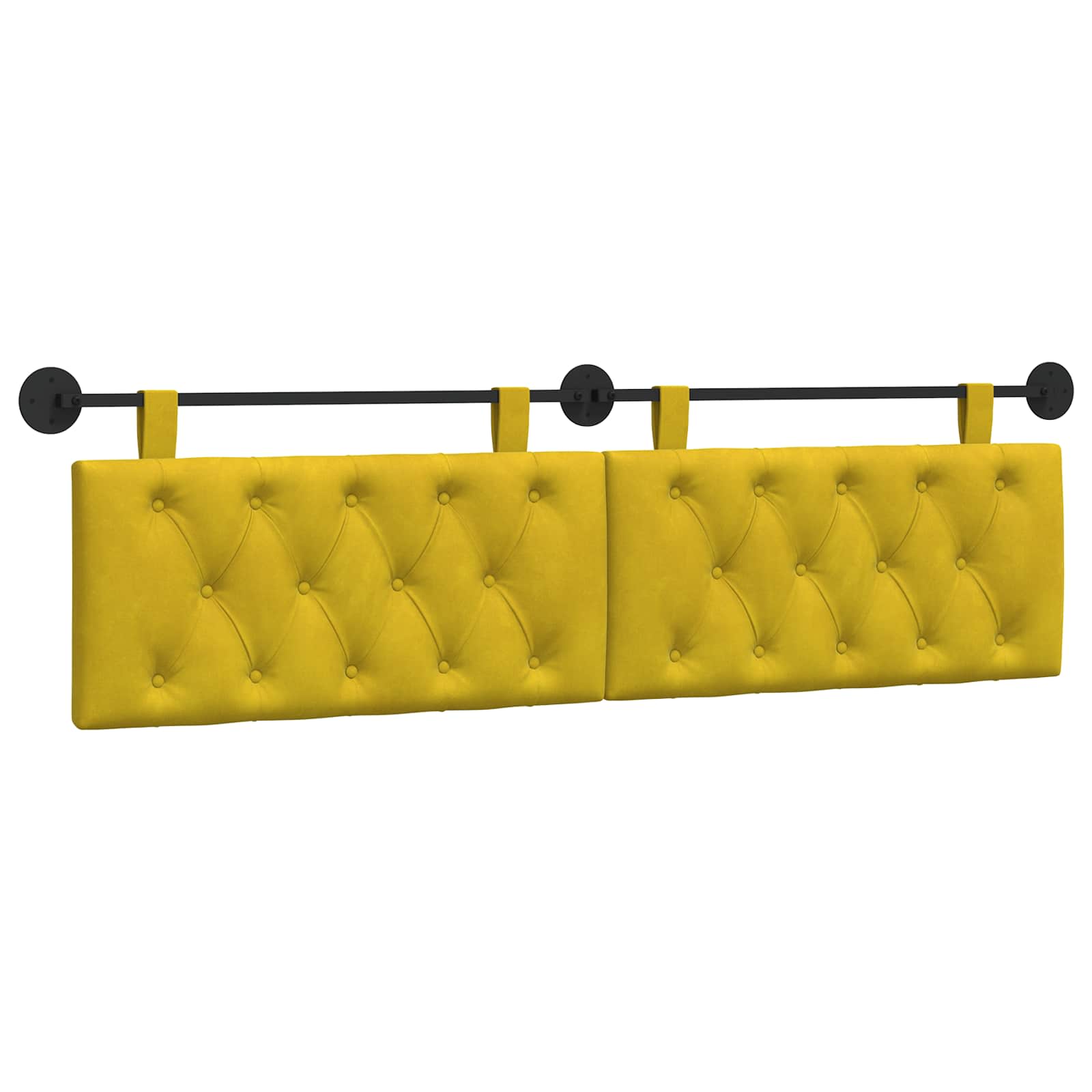 Κρεμαστό Κεφαλάρι Επιτοίχιο Κίτρινο 170 x 55 x 7 εκ Βελούδο - Pakobazaar