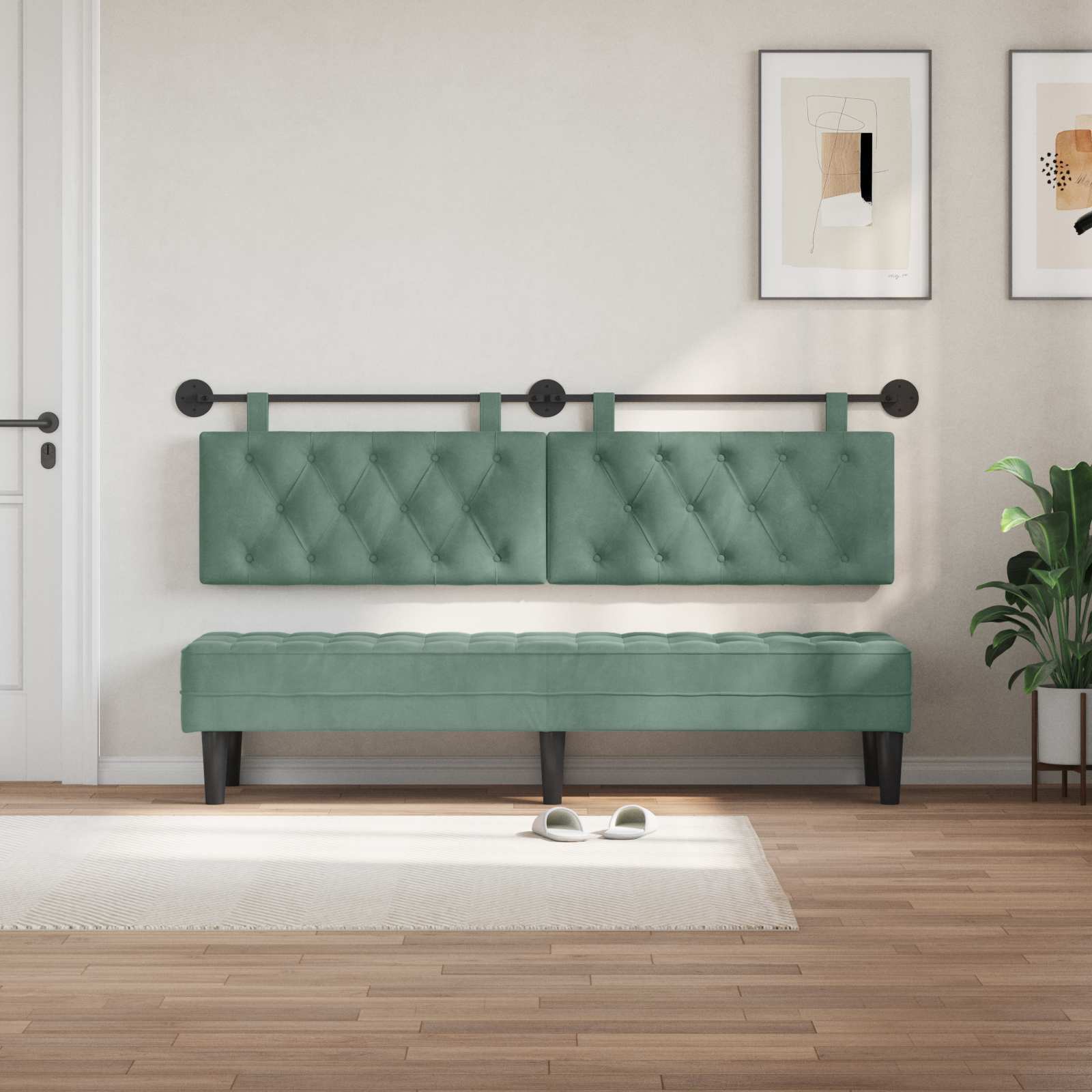 Κρεμαστό Κεφαλάρι Επιτοίχιο Θαλασσί 170 x 55 x 7 εκ Βελούδο - Pakobazaar
