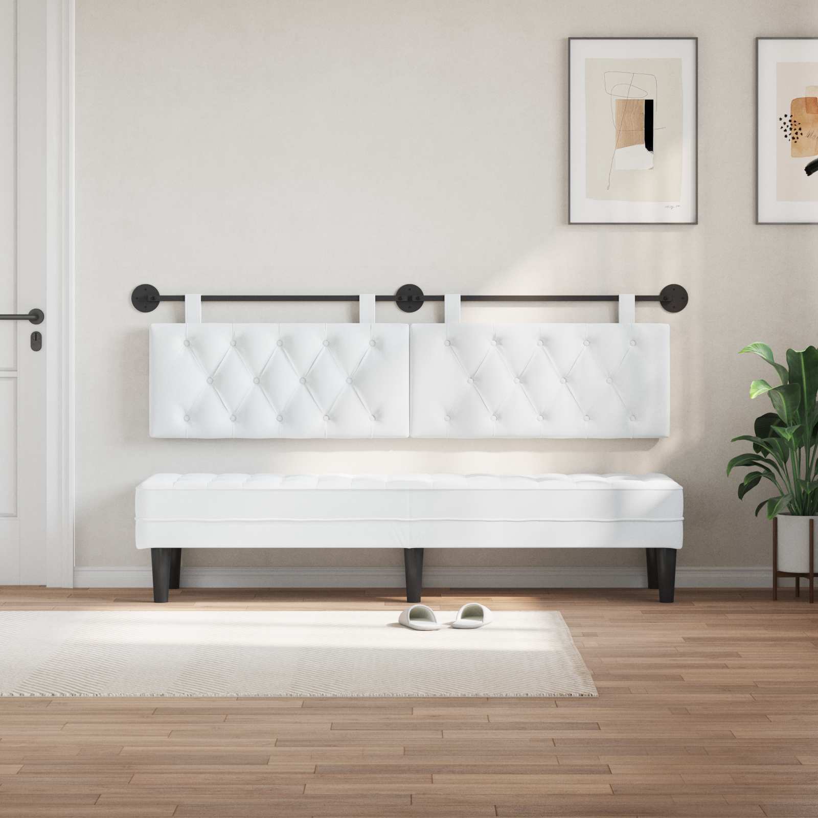 Κρεμαστό Κεφαλάρι Επιτοίχιο Λευκός 190 x 55 x 7 εκ ύφασμα - Pakobazaar