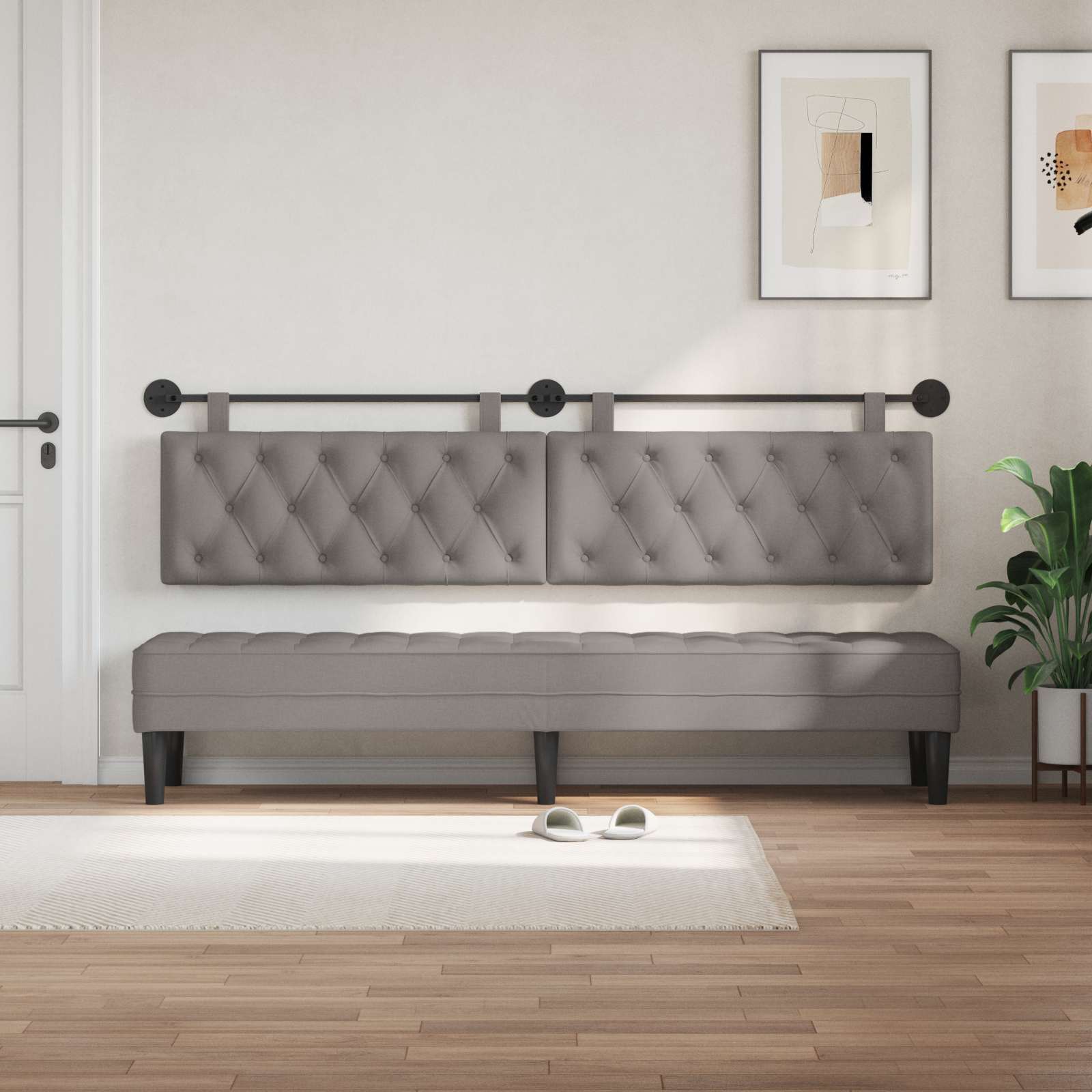 Κρεμαστό Κεφαλάρι Επιτοίχιο Taupe 210 x 55 x 7 εκ ύφασμα - Pakobazaar