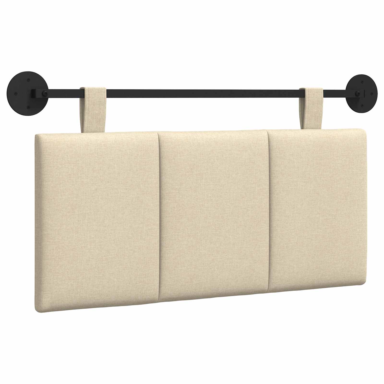 Κρεμαστό Κεφαλάρι Επιτοίχιο Ριγέ Κρεμ 90 x 55 x 5 εκ ύφασμα - Pakobazaar