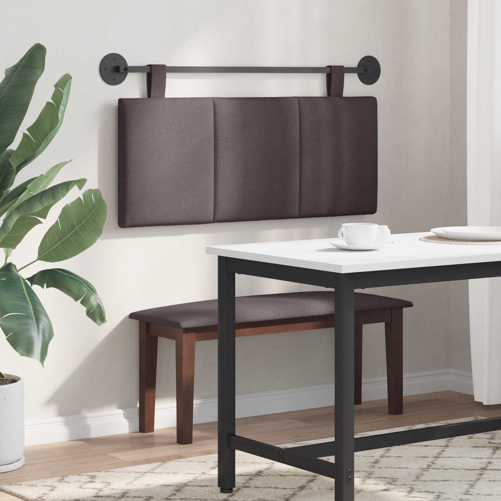 Κρεμαστό Κεφαλάρι Επιτοίχιο Σκούρο Καφέ 110 x 55 x 5 εκ ύφασμα - Pakobazaar