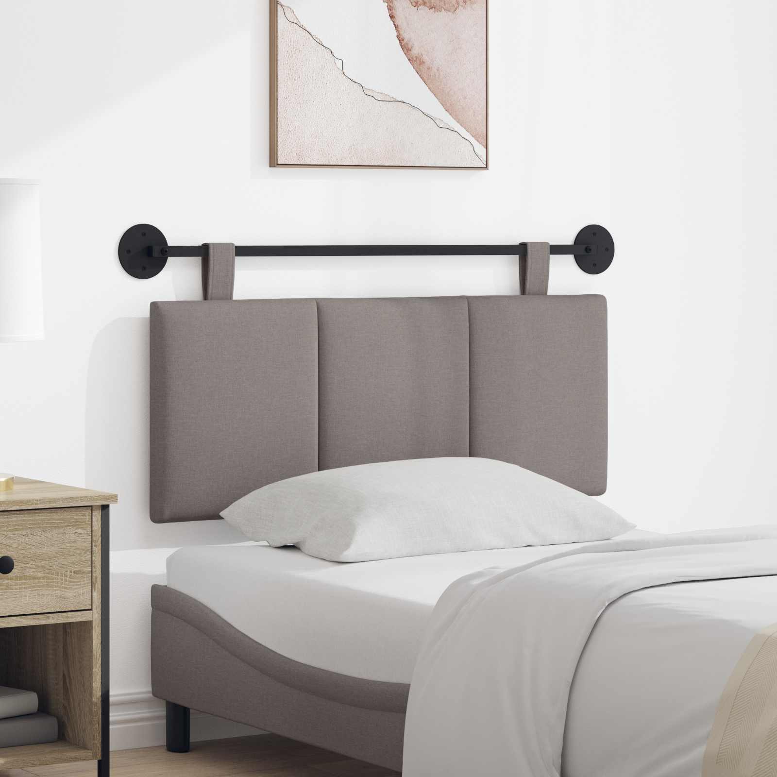 Κρεμαστό Κεφαλάρι Επιτοίχιο Taupe 110 x 55 x 5 εκ ύφασμα - Pakobazaar