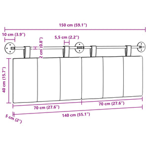 Κρεμαστό Κεφαλάρι Επιτοίχιο Μπλε τζην 150 x 55 x 5 εκ ύφασμα - Pakobazaar