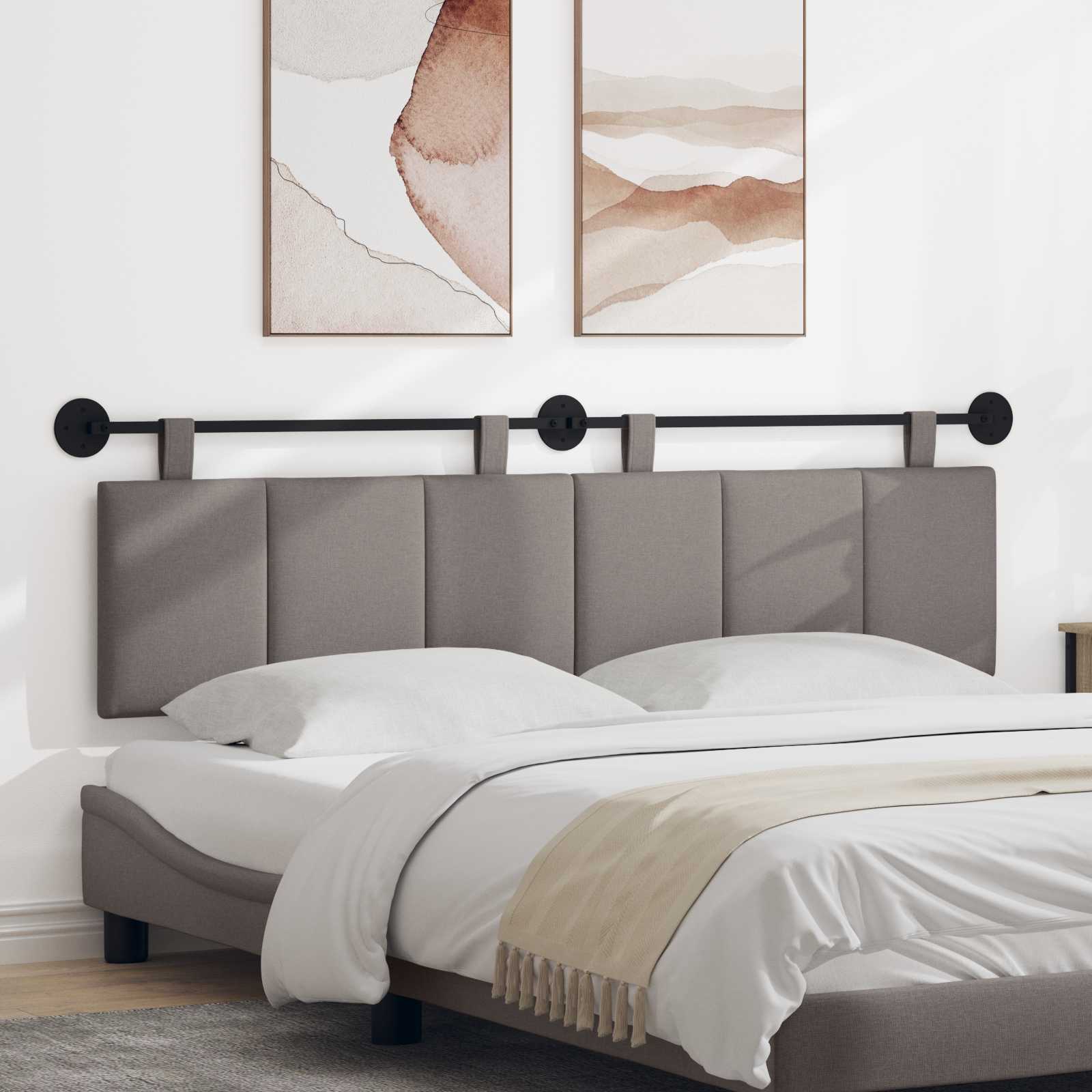 Κρεμαστό Κεφαλάρι Επιτοίχιο Ριγέ Taupe 170 x 55 x 5 εκ ύφασμα - Pakobazaar