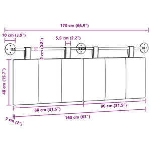 Κρεμαστό Κεφαλάρι Επιτοίχιο Ριγέ Ροζ 170 x 55 x 5 εκ ύφασμα - Pakobazaar