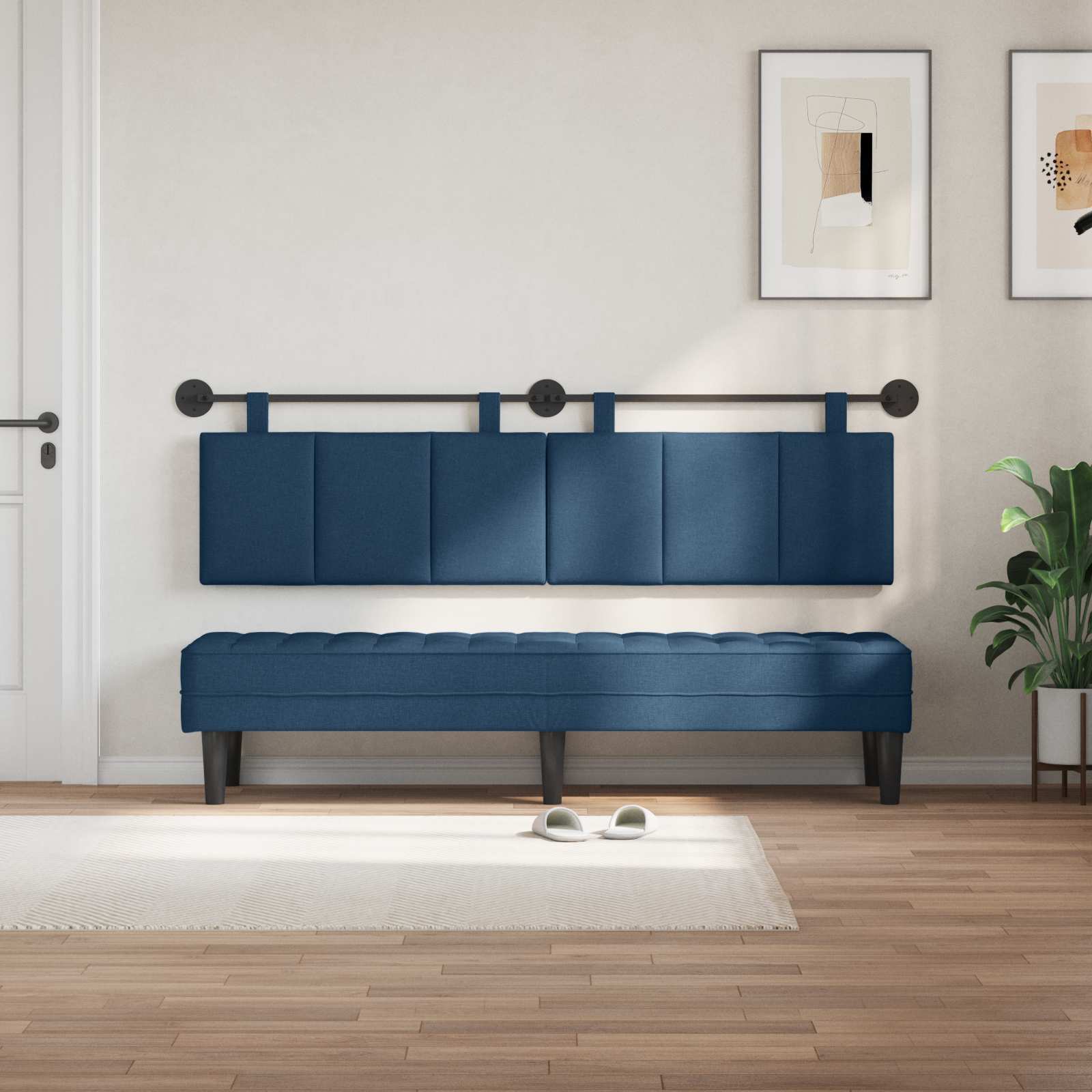 Κρεμαστό Κεφαλάρι Επιτοίχιο Ριγέ Μπλε 190 x 55 x 5 εκ ύφασμα - Pakobazaar
