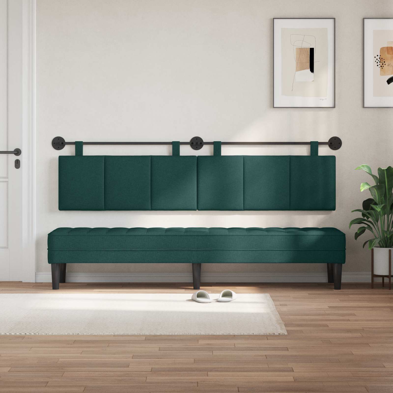 Κρεμαστό Κεφαλάρι Ριγέ Σκούρο Πράσινο 210 x 55 x 5 εκ ύφασμα - Pakobazaar