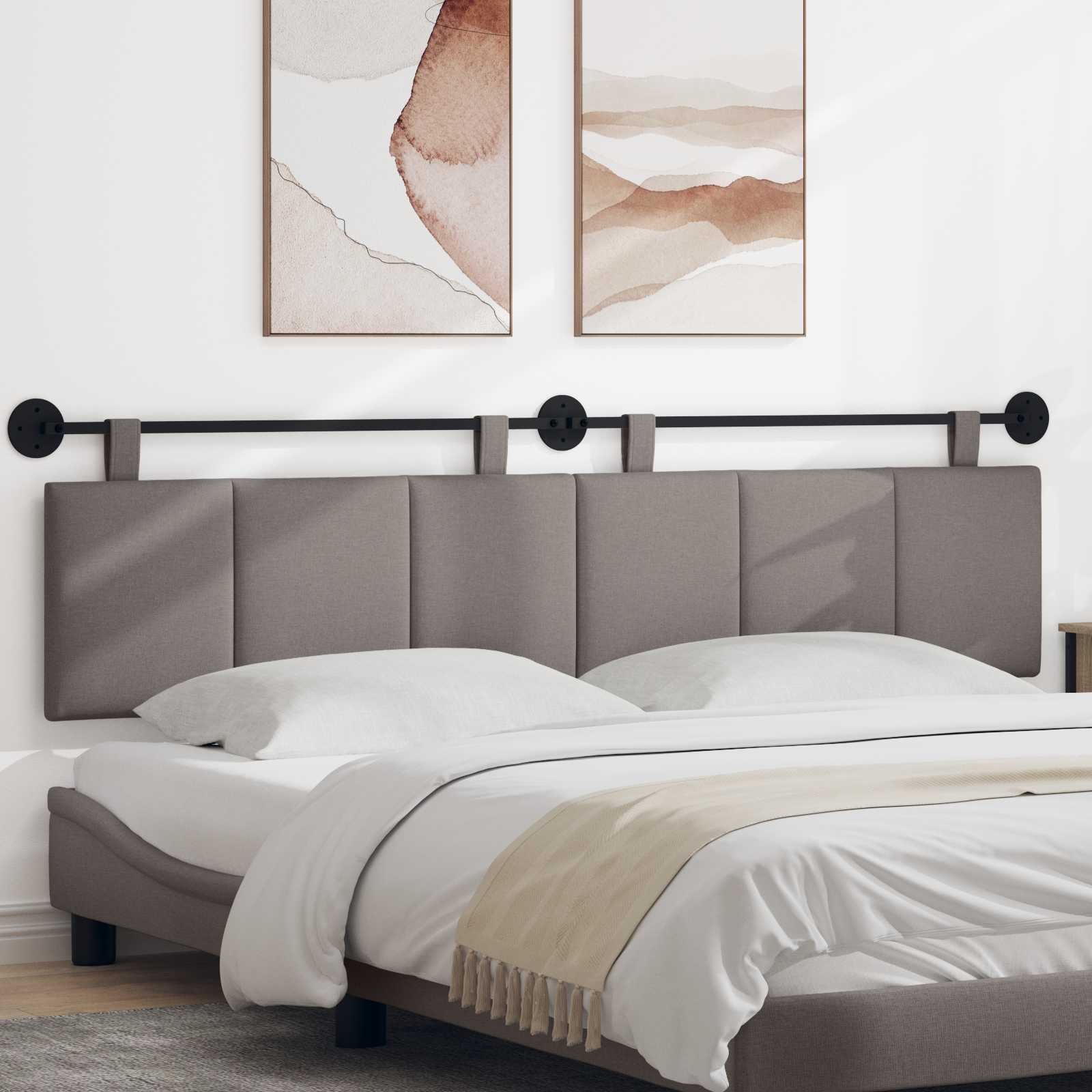 Κρεμαστό Κεφαλάρι Επιτοίχιο Ριγέ Taupe 210 x 55 x 5 εκ ύφασμα - Pakobazaar