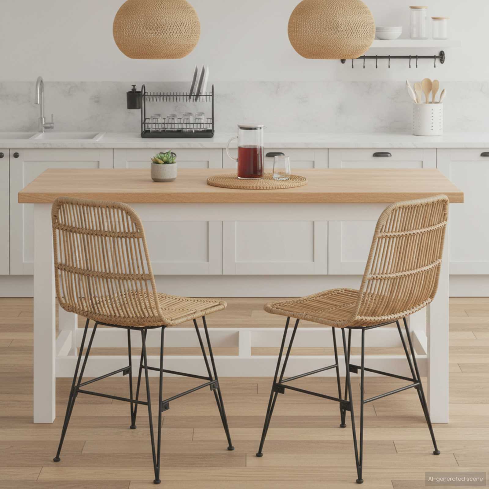 Καρέκλα τραπεζαρίας 2 pcs Φυσικό 41 x 55 x 85 εκ. - Pakobazaar