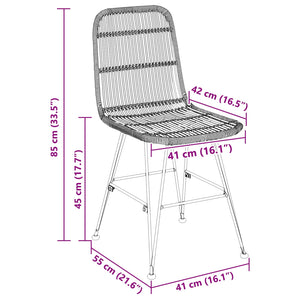 Καρέκλα τραπεζαρίας 2 pcs Φυσικό 41 x 55 x 85 εκ. - Pakobazaar