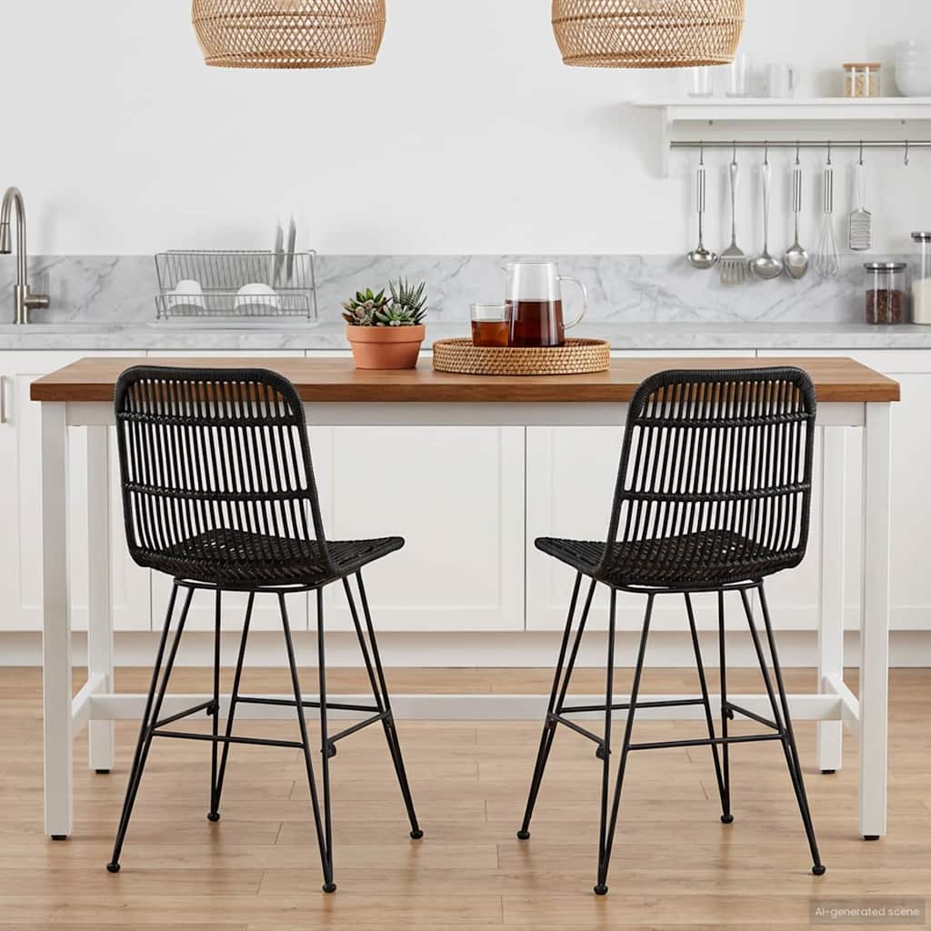 Καρέκλα τραπεζαρίας 2 pcs Μαύρο 41 x 55 x 85 εκ. - Pakobazaar