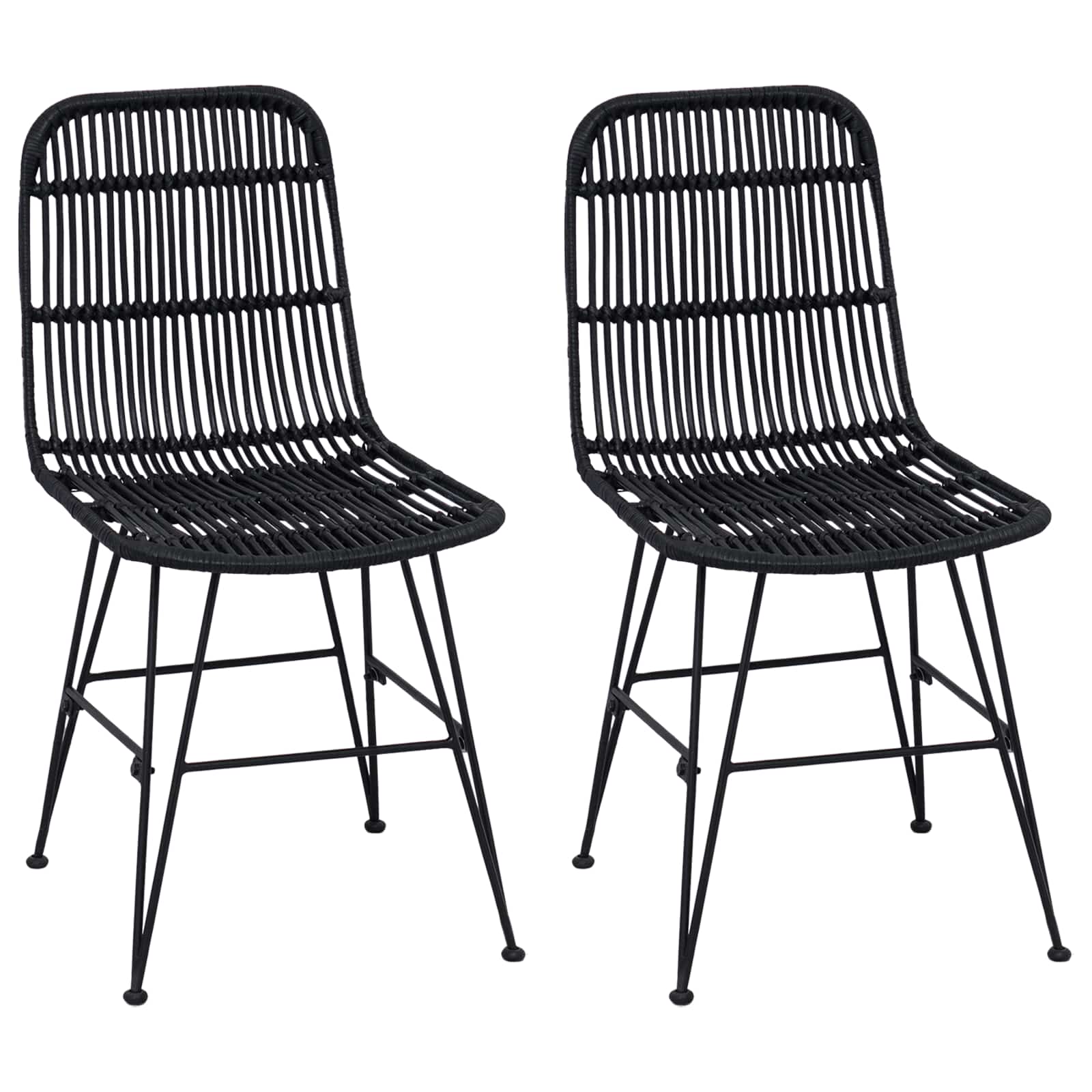 Καρέκλα τραπεζαρίας 2 pcs Μαύρο 41 x 55 x 85 εκ. - Pakobazaar