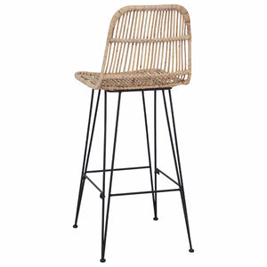 Μπαρ σκαμπό 2 pcs Φυσικό 44 x 55 x 109 εκ. Ράτταν και Χάλυβας - Pakobazaar