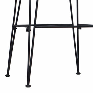 Μπαρ σκαμπό 2 pcs Μαύρο 44 x 55 x 109 εκ. Ράτταν και Χάλυβας - Pakobazaar
