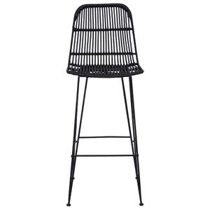 Μπαρ σκαμπό 2 pcs Μαύρο 44 x 55 x 109 εκ. Ράτταν και Χάλυβας - Pakobazaar