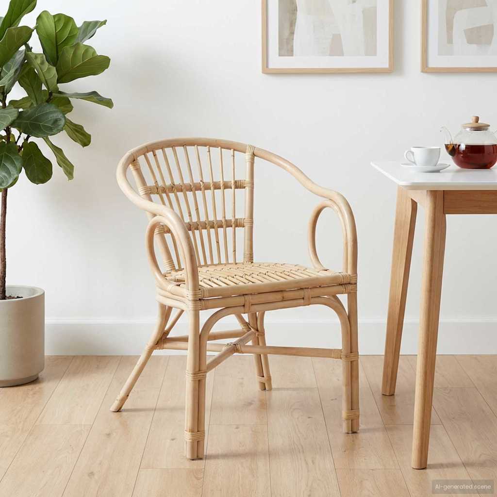 Στοιβαζόμενη Καρέκλα Φυσικό 58 x 60 x 81 cm Ρατάν - Pakobazaar