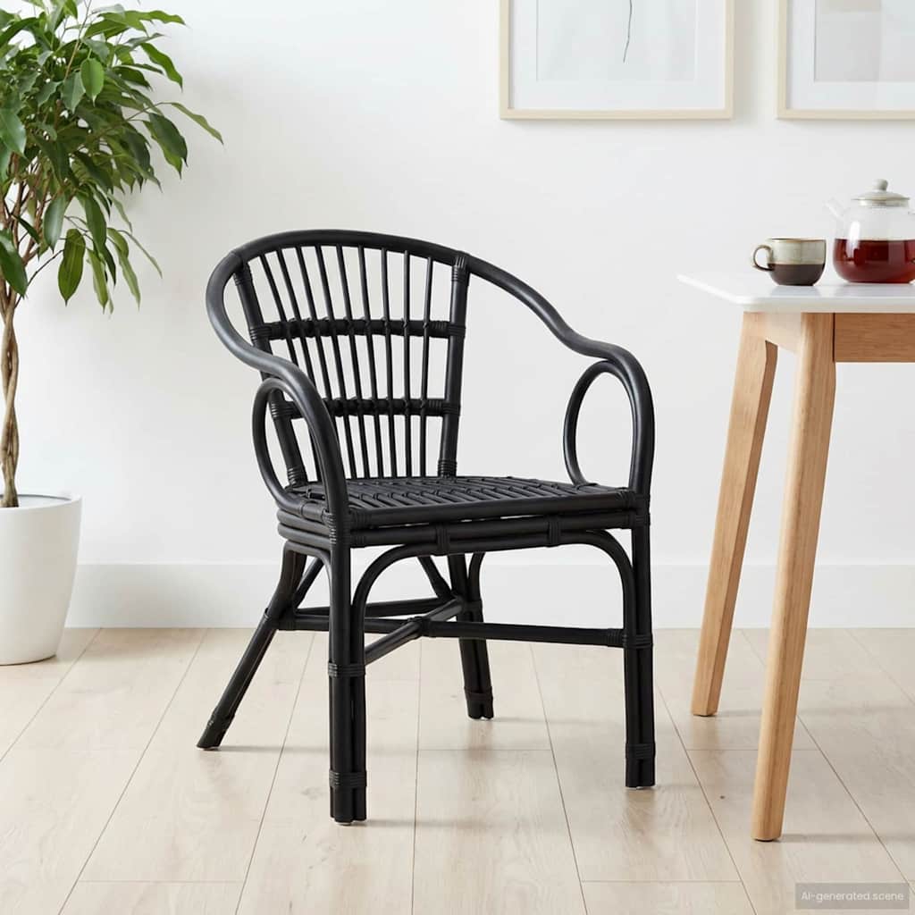 Στοιβαζόμενη Καρέκλα Μαύρο 58 x 60 x 81 cm Ρατάν - Pakobazaar