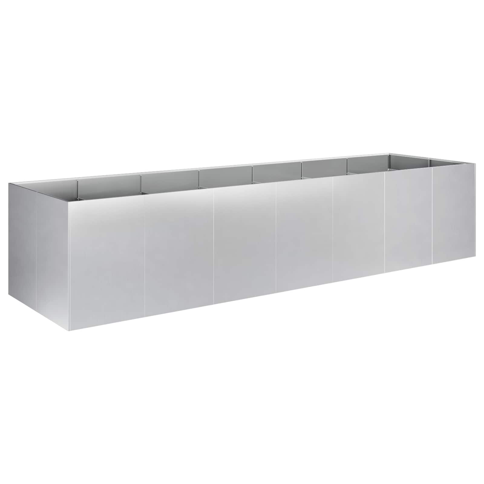 Γλάστρα Κήπου Ασημί 280 x 80 x 60 εκ Γαλβανισμένος Χάλυβας - Pakobazaar
