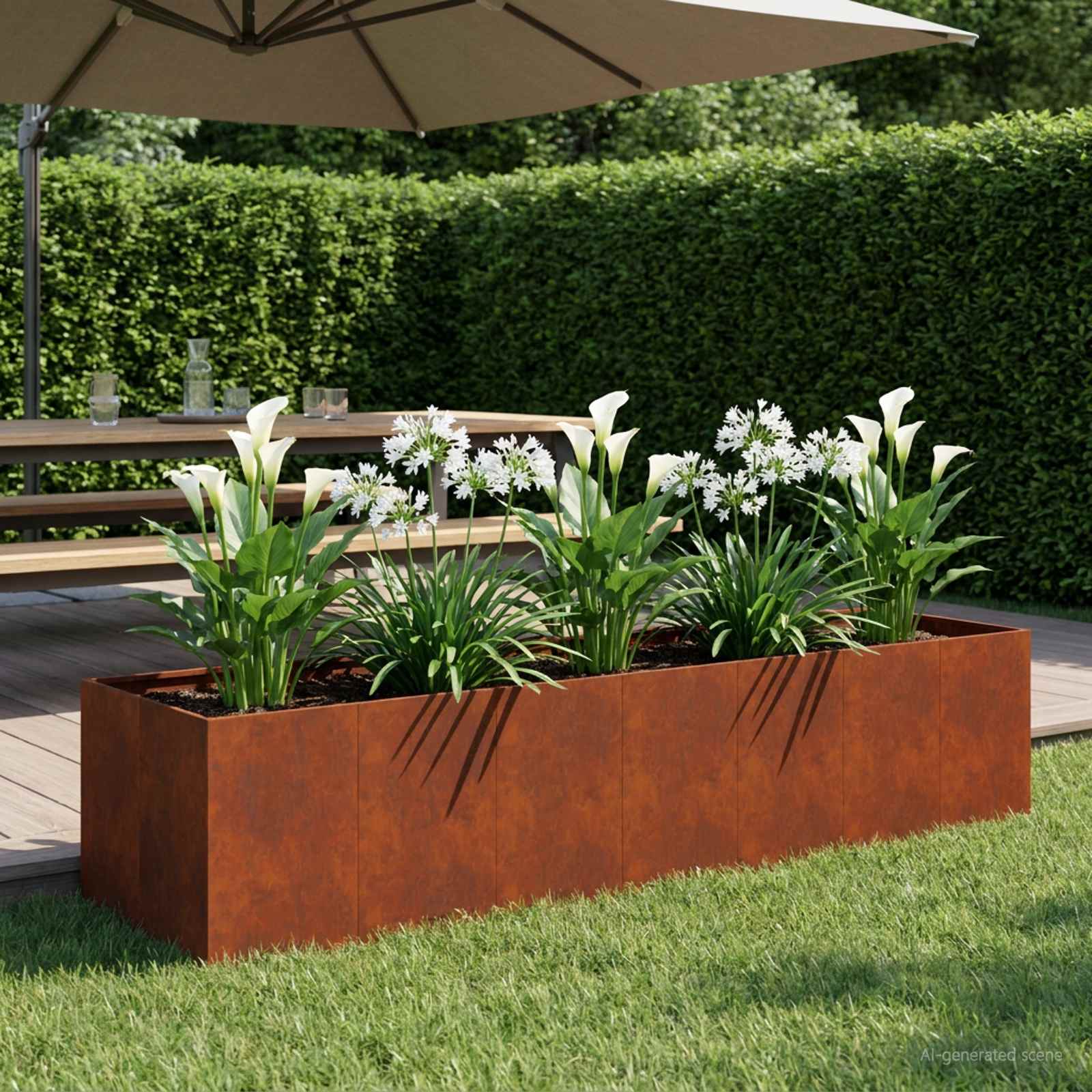 Γλάστρα Κήπου Σκ rusty 280 x 80 x 60 εκ - Pakobazaar