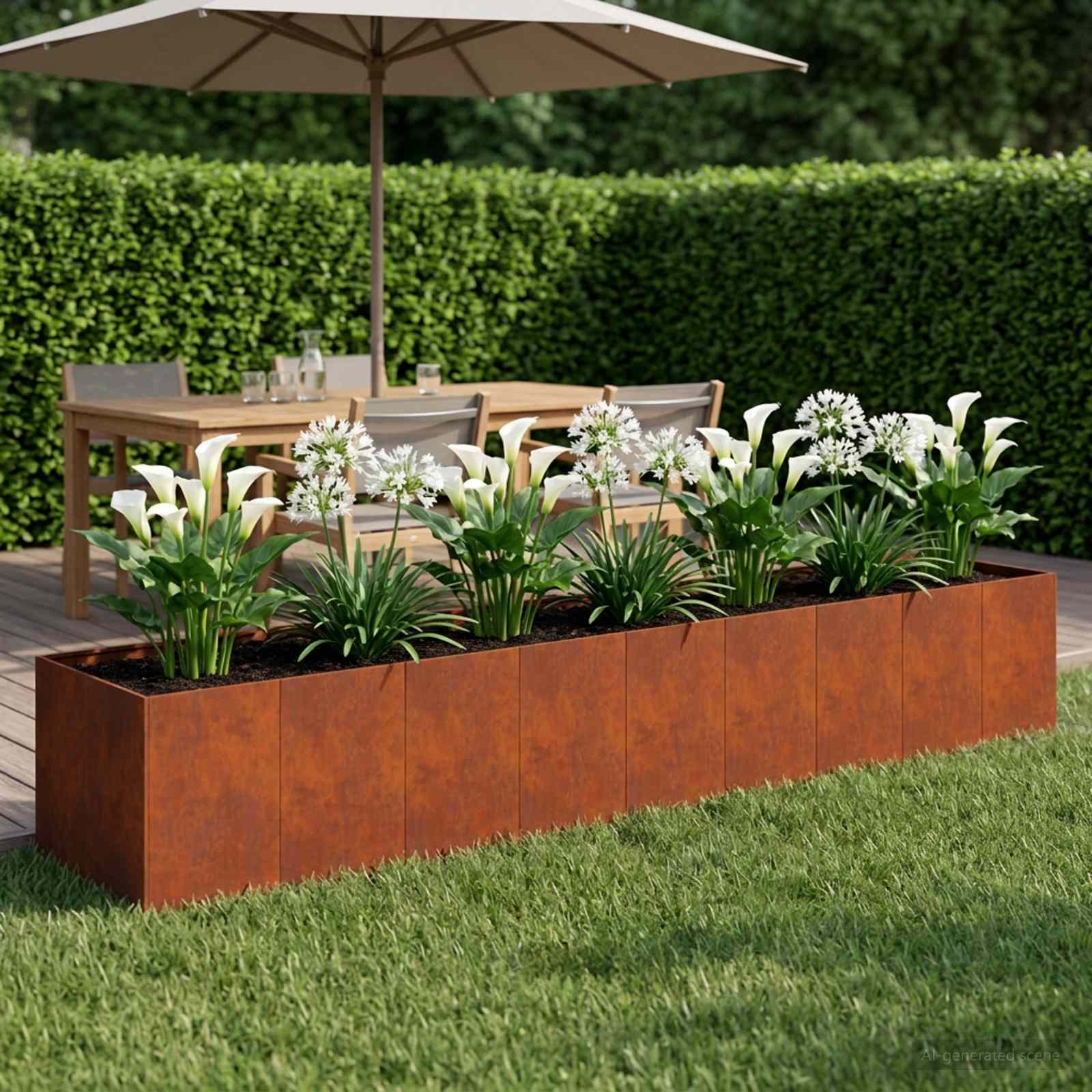 Γλάστρα Κήπου Σκ rusty 360 x 80 x 60 εκ - Pakobazaar