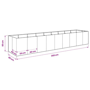 Γλάστρα Κήπου Σκ rusty 360 x 80 x 60 εκ - Pakobazaar