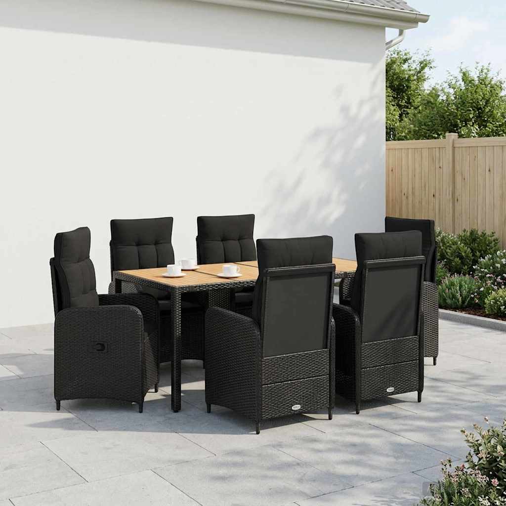 Σετ Εξωτερικής Τραπέζης 7 τμχ. Μαύρο - Pakobazaar