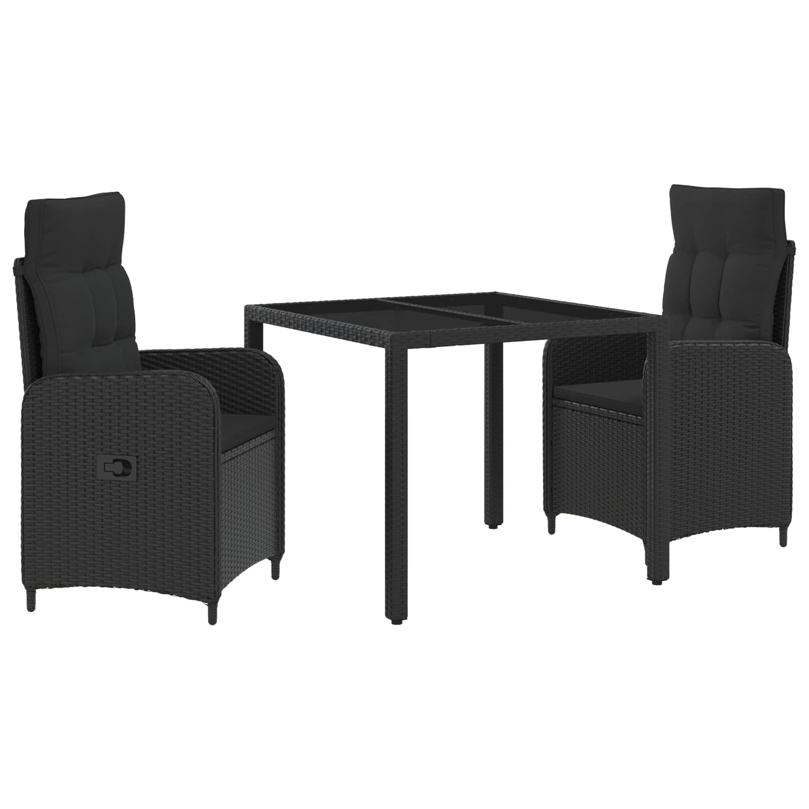 Σετ Εξωτερικής Τραπέζης 3 pcs Μαύρο 90 x 90 x 75 cm - Pakobazaar