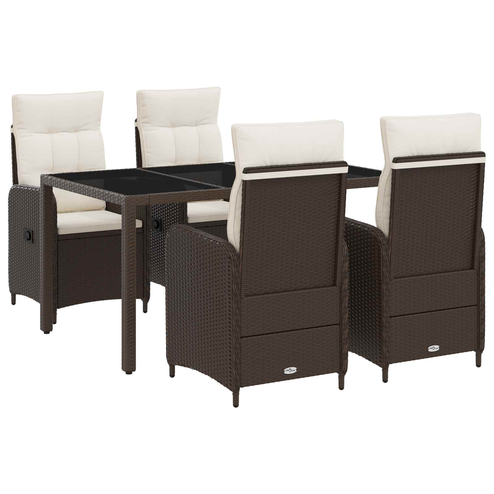 Σετ Εξωτερικής Τραπέζης 5 pcs Καφέ και Κρέμα Λευκό - Pakobazaar