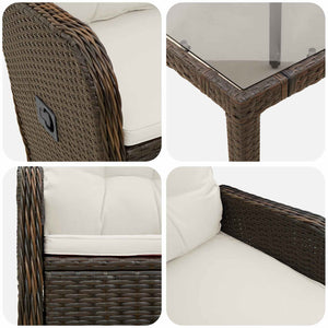 Σετ Εξωτερικής Τραπέζης 7 pcs Καφέ και Κρέμα Λευκό - Pakobazaar