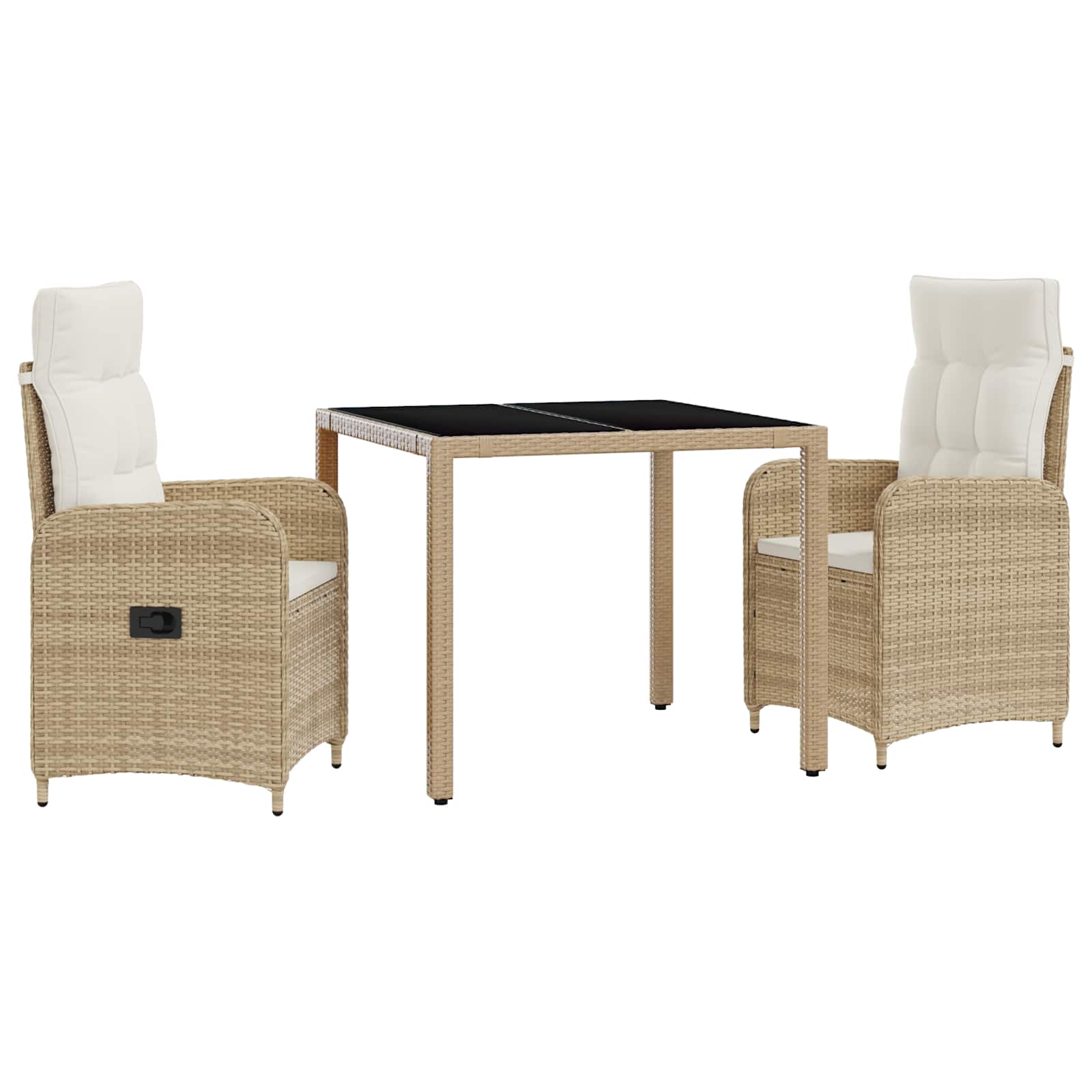 Σετ Εξωτερικής Τραπέζης 3 pcs Μπεζ και Κρέμ 90 x 90 x 75 cm - Pakobazaar