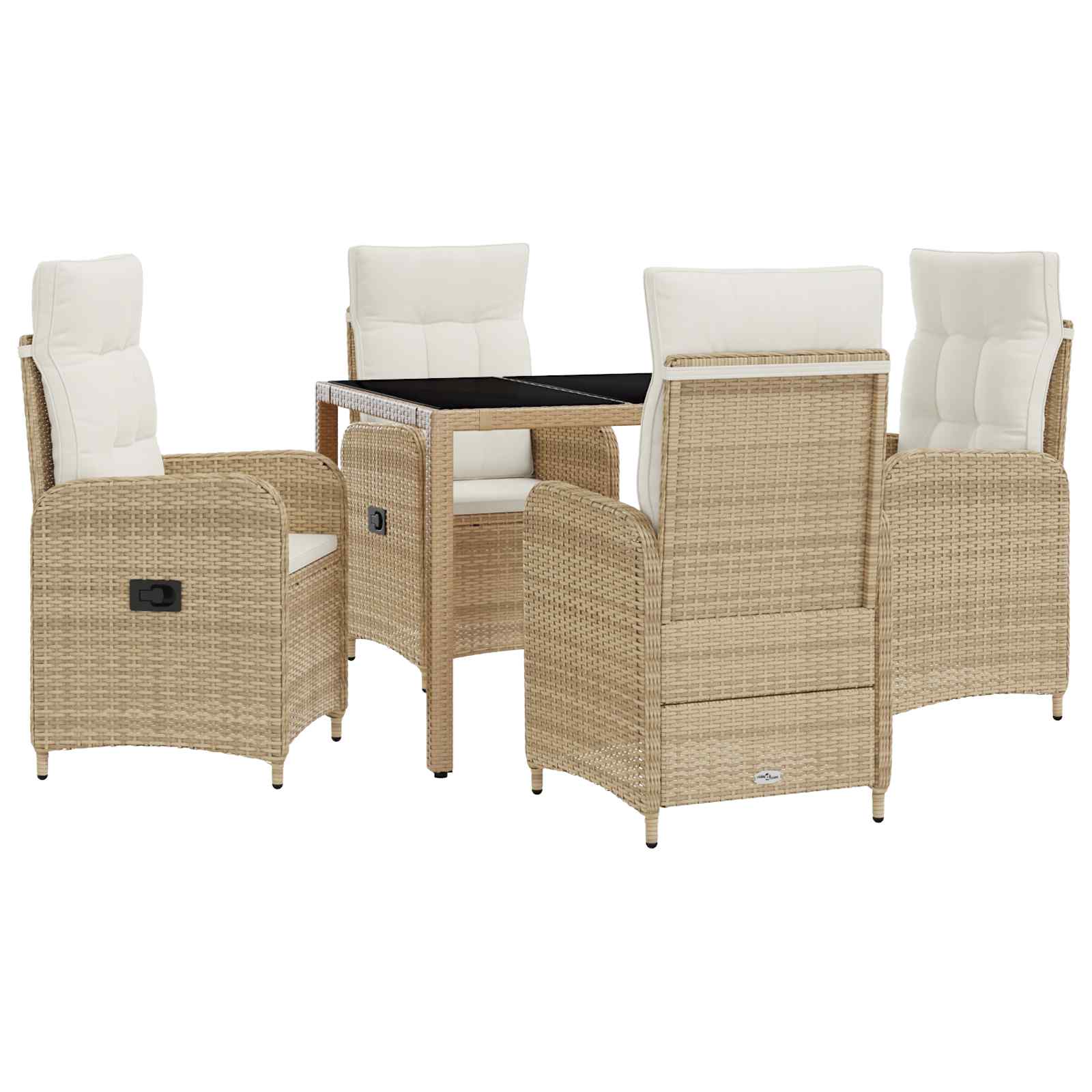 Σετ Εξωτερικής Τραπέζης 5 pcs Μπεζ και Κρέμ 90 x 90 x 75 cm - Pakobazaar