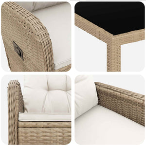 Σετ Εξωτερικής Τραπέζης 5 pcs Μπεζ και Κρέμ 150 x 90 x 75 cm - Pakobazaar