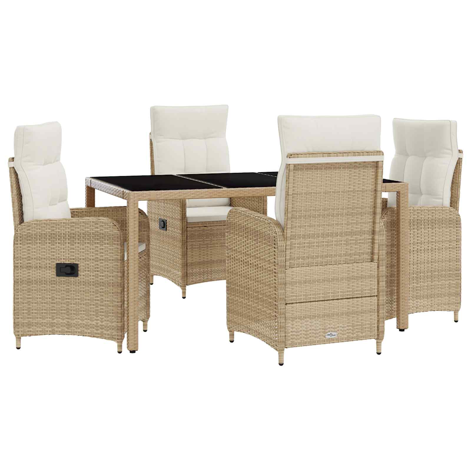 Σετ Εξωτερικής Τραπέζης 5 pcs Μπεζ και Κρέμ 150 x 90 x 75 cm - Pakobazaar