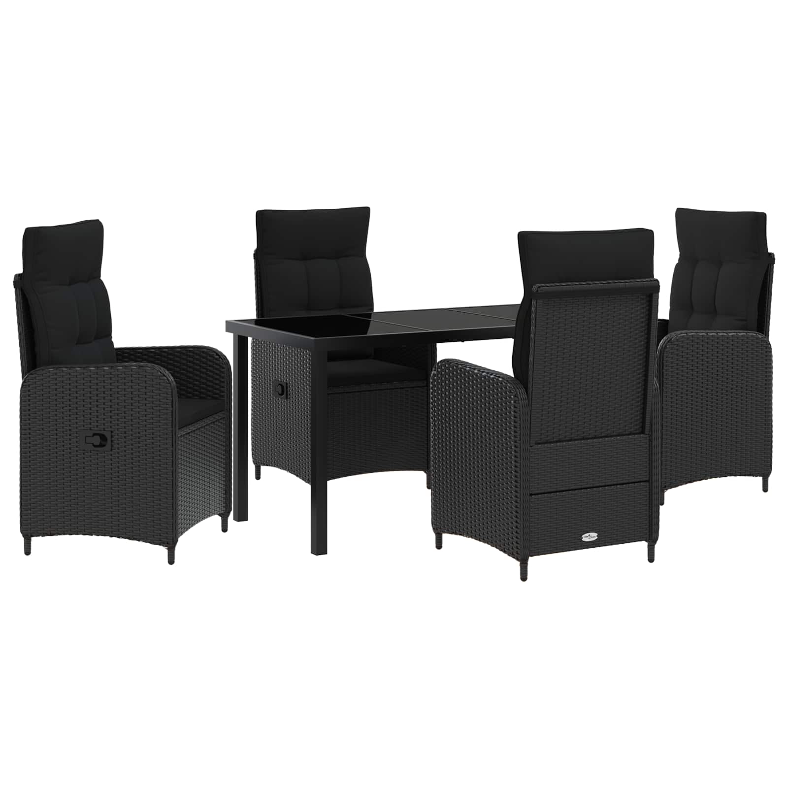 Σετ Εξωτερικής Τραπέζης 5 τμχ. Μαύρο συνθετικό ρατάν - Pakobazaar