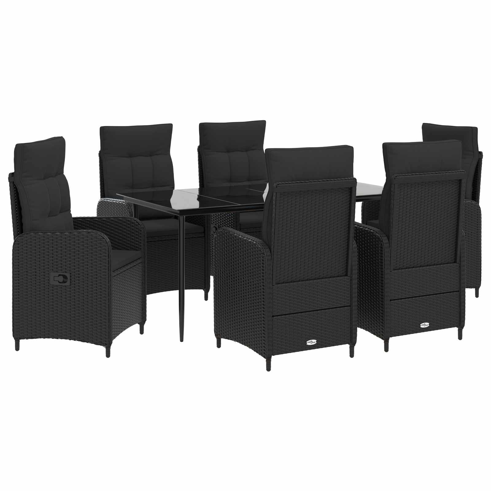 Σετ Τραπέζι Καναπέ 7 pcs PE Ρατάν και Ατσάλι με Σκόνη - Pakobazaar